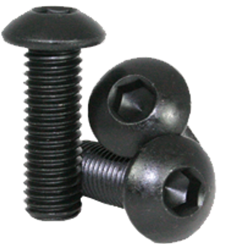 #10-32 x 7/8" Button Head Socket Cap Screws, Thermal Black Oxide, Fine, Fully Threaded, Alloy Steel, Qty 100