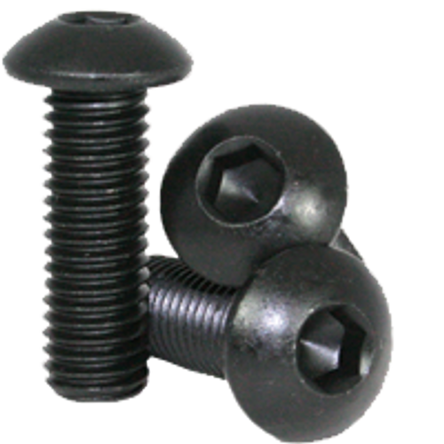 #6-32 x 1/2" Button Head Socket Cap Screws, Thermal Black Oxide, Coarse, Fully Threaded, Alloy Steel, Qty 100