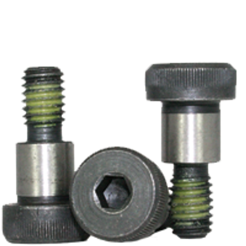 1/4"-10-24 x 3/4" Socket Shoulder Screws, Thermal Black Oxide, Nylon-Patch, Coarse, Alloy Steel, Qty 25