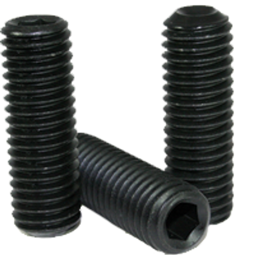 1/2"-13 x 1 1/2" Cup Point Socket Set Screws, Thermal Black Oxide, Coarse, Alloy Steel, Qty 100