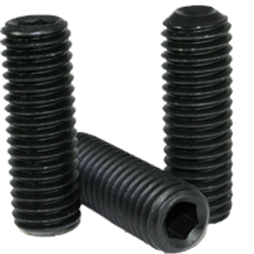 1/2"-13 x 3/8" Cup Point Socket Set Screws, Thermal Black Oxide, Coarse, Alloy Steel, Qty 100