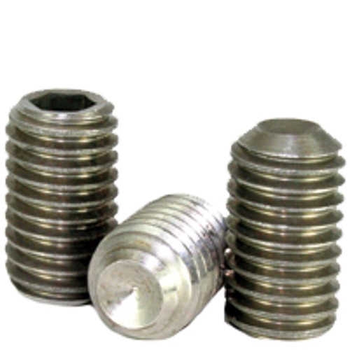 #10-24 x 3/16" Cup Point Socket Set Screws, Plain, Coarse, Ni-Cu Alloy, Qty 100