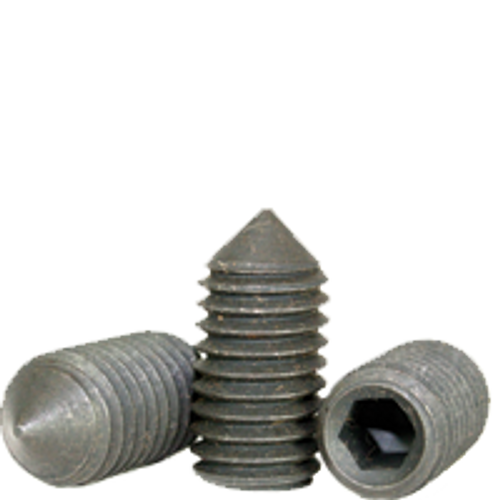 5/16"-18 x 5/16" Socket Set Screw, Standard Cone Point, Thermal Black Oxide, Coarse, Alloy Steel, Qty 100