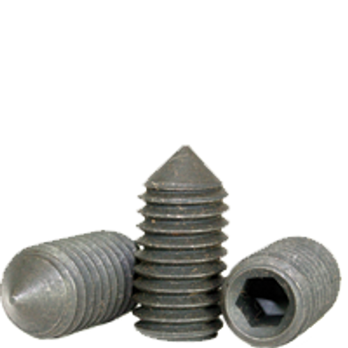 5/16"-24 x 5/8" Socket Set Screws, Non-Standard, Cone Point, Thermal Black Oxide, Fine, Alloy Steel, Qty 100