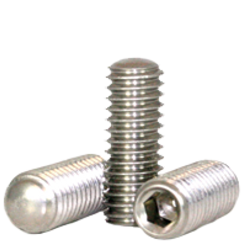 1/4"-20 x 1" Socket Set Screws, Oval Point, 18-8 Stainless Steel, Coarse, Qty 100
