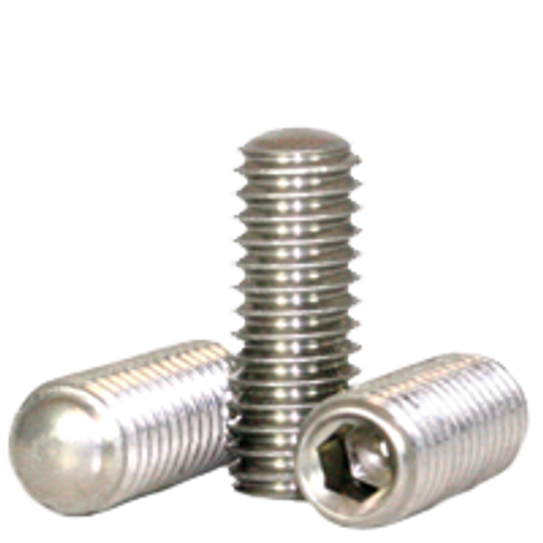 5/16"-18 x 1/2" Socket Set Screws, Oval Point, 18-8 Stainless Steel, Coarse, Qty 100