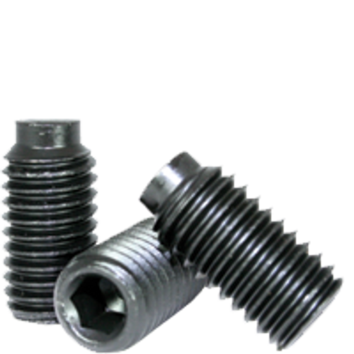 1/4"-20 x 3/4" Socket Set Screw, 1/2 Dog Point, Thermal Black Oxide, Coarse, Alloy Steel, Qty 100