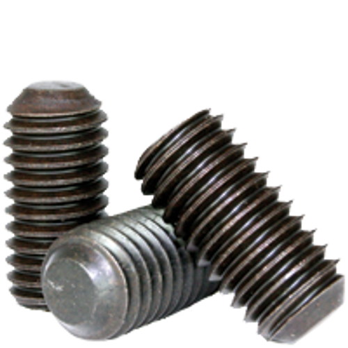 5/16"-18 x 1" Socket Set Screws, Standard Flat Head Point, Thermal Black Oxide, Coarse, Alloy Steel, Qty 100