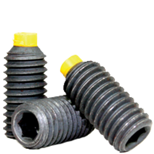 1/4"-20 x 3/4" Socket Set Screws, Cup Point, Nylon-Tip, Coarse, Alloy Steel, Qty 100