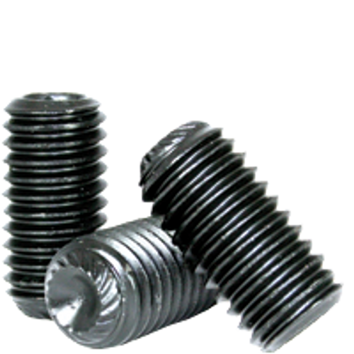 #6-32 x 1/4" Knurled Cup Point Socket Set Screws, Thermal Black Oxide, Coarse, Alloy Steel, Qty 100