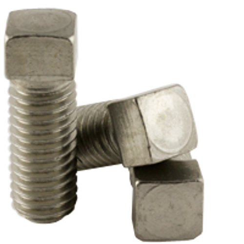 3/8"-16 x 1" Square Head Set Screws, Cup Point, 18-8 Stainless Steel, Coarse, Fully Threaded, Case Hardened, Qty 100