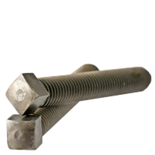 1/4"-20 x 3/4" Square Head Set Screws, 1/2 Dog Point, Plain, Coarse, Fully Threaded, Case Hardened, Qty 100