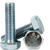 M6-1.00 x 12 mm Hex Cap Screws, Zinc Cr+3, Class 8.8, Coarse, Medium Carbon, DIN 933 / ISO 4017, Qty 100