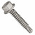 1/4"-14 x 2" Self-Drilling Screws, Unslotted Indent Hex Washer Head HWH, #3 Point BSD, 410 Stainless Steel, Full Thread, Hardened, Qty 200