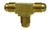 Midland Metal 10159B Barstock Union Tee, 1/4 in SAE 45 deg Flared x 1/4 in SAE 45 deg Flared x 1/4 in, Brass