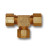 Mid-America Fittings 264X6 Barstock Tee, 3/8 in Compression x 3/8 in Compression x 3/8 in Compression, Brass
