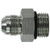 Midland Metal 6400816 Straight Connector, 1/2 in 37 deg JIC Male Flared x 1 in Male ORB, Steel