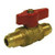 Midland Metal 935129 Gas Ball Valve, 3/8 in Nominal, Flared x Flared, Brass Body