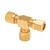 Mid-America Fittings NT64R-668 Reducing Branch Tee, 3/8 in Tube OD x 3/8 in Tube OD x 1/2 in Tube OD, Brass