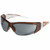 MCR SAFETY TRANSLUCENT BROWN FRAME-WHT RUBBER- GREY LENS