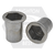 M6 - 1.0 ISO (4.20-6.60) Aluminum 5056 Hex Rivet Nut Plain (Metric), Qty 500