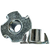 M6-1.00 x 12 x 19, 4 Prong Metric Tee Nut, Zinc Cr+3, Qty 500