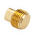MID-AMERICA FITTINGS 109SD-4 Solid Barstock Square Head Plug, 1/4-in Male NPTF, Brass