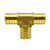 Midland Metal 35043 Union Tee, 3/4-in PEX x 3/4-in PEX x 3/4-in PEX, Lead-Free Brass
