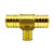 Midland Metal 35048 Reducing Tee, 3/4-in PEX x 1/2-in PEX x 3/4-in PEX, Lead-Free Brass