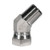 STAINLESS ADAPTERS SS1503-12-12 45-deg Swivel Elbow, 3/4-in Male NPTF x 3/4-in Female NPSM Swivel, Stainless Steel