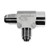 STAINLESS ADAPTERS SS2606-12-12-12 Female Run Tee, 3/4-in Male JIC x 3/4-in Female NPTF x 3/4-in Male JIC, Stainless Steel