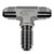 STAINLESS ADAPTERS SS2703-04-04-04 Bulkhead Union Branch Tee, 1/4-in Male JIC x 1/4-in Male JIC x 1/4-in Male JIC, Stainless Steel