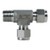 Midland Metal Mid-Lok SSC2605444 Run Tee, 1/4-in Tube x 1/4-in Male NPT x 1/4-in Tube, Stainless Steel