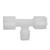 Midland Metal 17292N Branch Tee, 1/4 in Compression x 1/4 in Compression x 1/4 in MPT, Nylon, White
