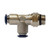 Midland Metal 20162NA Swivel Male Run Tee, 1/4-in Push-to-Connect x 1/8-in Male Global Thread Swivel x 1/4-in Push-to-Connect, Brass, Nickel-Plated