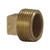 Midland Metal 44653D Cored Square Head Plug, 1/2 in MPT, Bronze