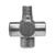 Midland Metal 56558888 Male Pipe Branch Cross, 1/2-in Male NPTF x 1/2-in Female NPTF x 1/2-in Female NPTF x 1/2-in Female NPTF, Steel