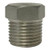 Midland Metal 62633B1 Barstock Hex Head Plug, 1/2 in MPT, Stainless Steel, 1000/3000 lb
