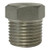 Midland Metal 62634B1 Barstock Hex Head Plug, 3/4 in MPT, Stainless Steel, 1000/3000 lb
