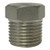 Midland Metal 63633B1 Barstock Hex Head Plug, 1/2 in MPT, Stainless Steel, 1000/3000 lb