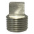 Midland Metal 63653B1 Barstock Square Head Plug, 1/2 in MPT, Stainless Steel, 1000/3000 lb