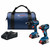 Bosch GXL18V-233B25 18V 2-Tool Combo Kit with 1/2 In. Hammer Drill/Driver, Two-In-One 1/4 In. and 1/2 In. Bit/Socket Impact Driver/Wrench and (2) CORE18V 4 Ah Advanced Power Batteries