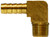 Midland Metal 32042B 90 deg Barstock Elbow, 3/8 in Hose Barbed x 3/8 in Male BSPT, Brass
