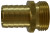 Midland Metal 30550 Short Shank Hex Adapter, 1/2 in Garden Hose Barbed x 3/4 in MNPSM, Brass