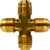 Midland Metal 10375 Cross, 3/8 in SAE 45 deg Flared x 3/8 in SAE 45 deg Flared x 3/8 in SAE 45 deg Flared x 3/8 in