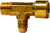 Midland Metal 10382 Adapter Tee/Service Tee, 1/8 in MIP x 1/8 in FIP x 1/4 in SAE 45 deg Male Flared, Brass