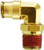 Midland Metal 20078 90 deg Swivel Elbow with Gasket, 1/4 in Push-In Tube x #10-32 MIP, Brass