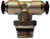 Midland Metal 20683N Swivel Branch Tee, 6 mm Push-In x 1/4 in MNPT Global x 6 mm Push-In, Brass, Nickel-Plated