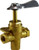 Midland Metal 46241 Less Click 3 Way Ball Valve, 3 and 4 Way Valves, 1/4F Bot Out 3 Way Valve L/Check, Brass Fittings