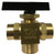Midland Metal 46951 Instrumentation Ball Valve, 1/8 x 1/8 x 1/8 in Nominal, FPT x FPT x FPT, Brass Body